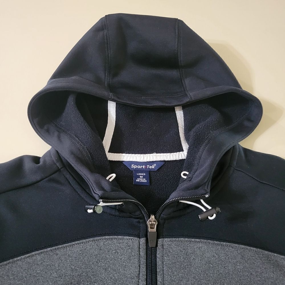 Sport-Tek Ladies Tech Fleece Colorblock Full-Zip Hooded Jacket - Picture 11 of 15